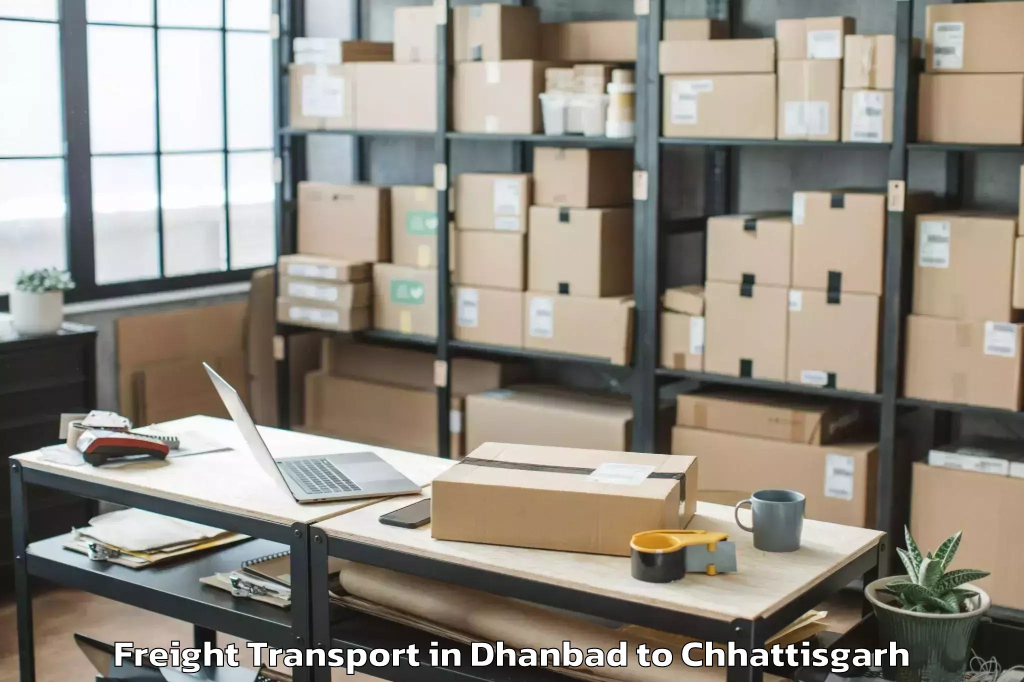 Book Dhanbad to Gaurela Freight Transport Online